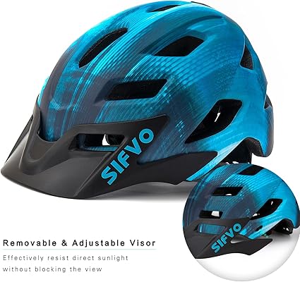 Kids Bike Helmet Boys and Girls Bike Helmet with Cool Visor Helmet for Kids 5-14, Kids Bike Helmets Youth Bike Helmet Adjustable & Lightweight 50-57cm