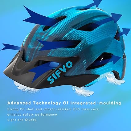 Kids Bike Helmet Boys and Girls Bike Helmet with Cool Visor Helmet for Kids 5-14, Kids Bike Helmets Youth Bike Helmet Adjustable & Lightweight 50-57cm